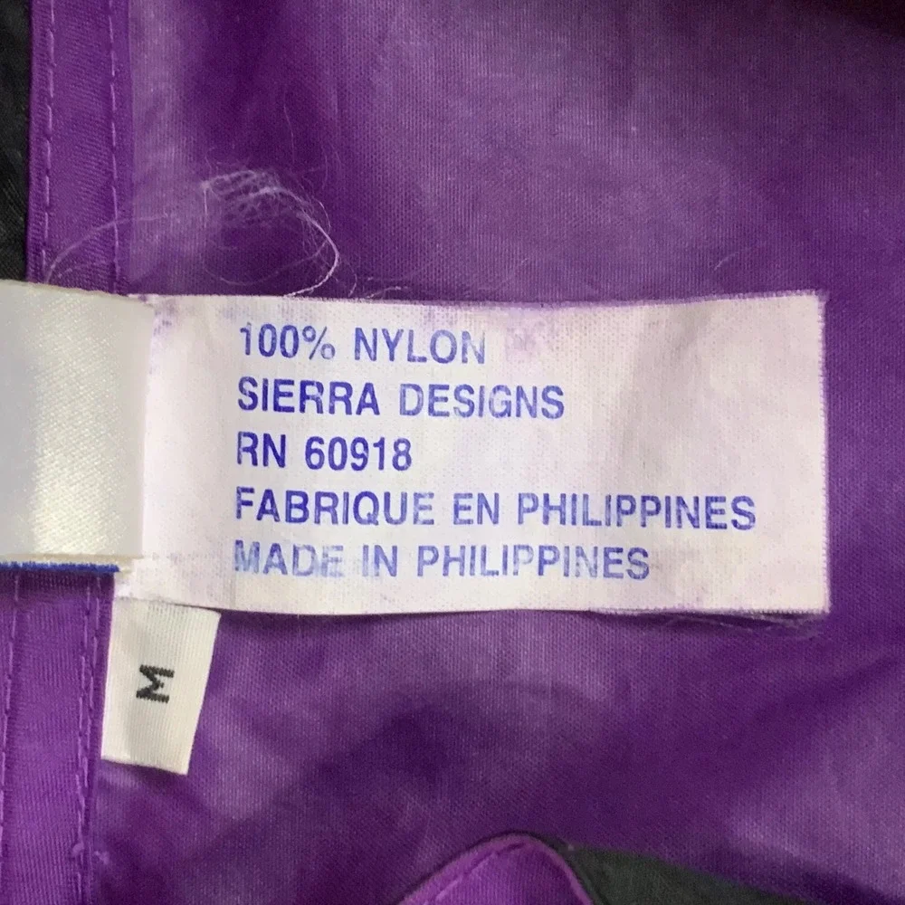 Sierra Designs Windbreaker Jacket Anorak VTG Purple Nylon Half Zip Hooded Mens M